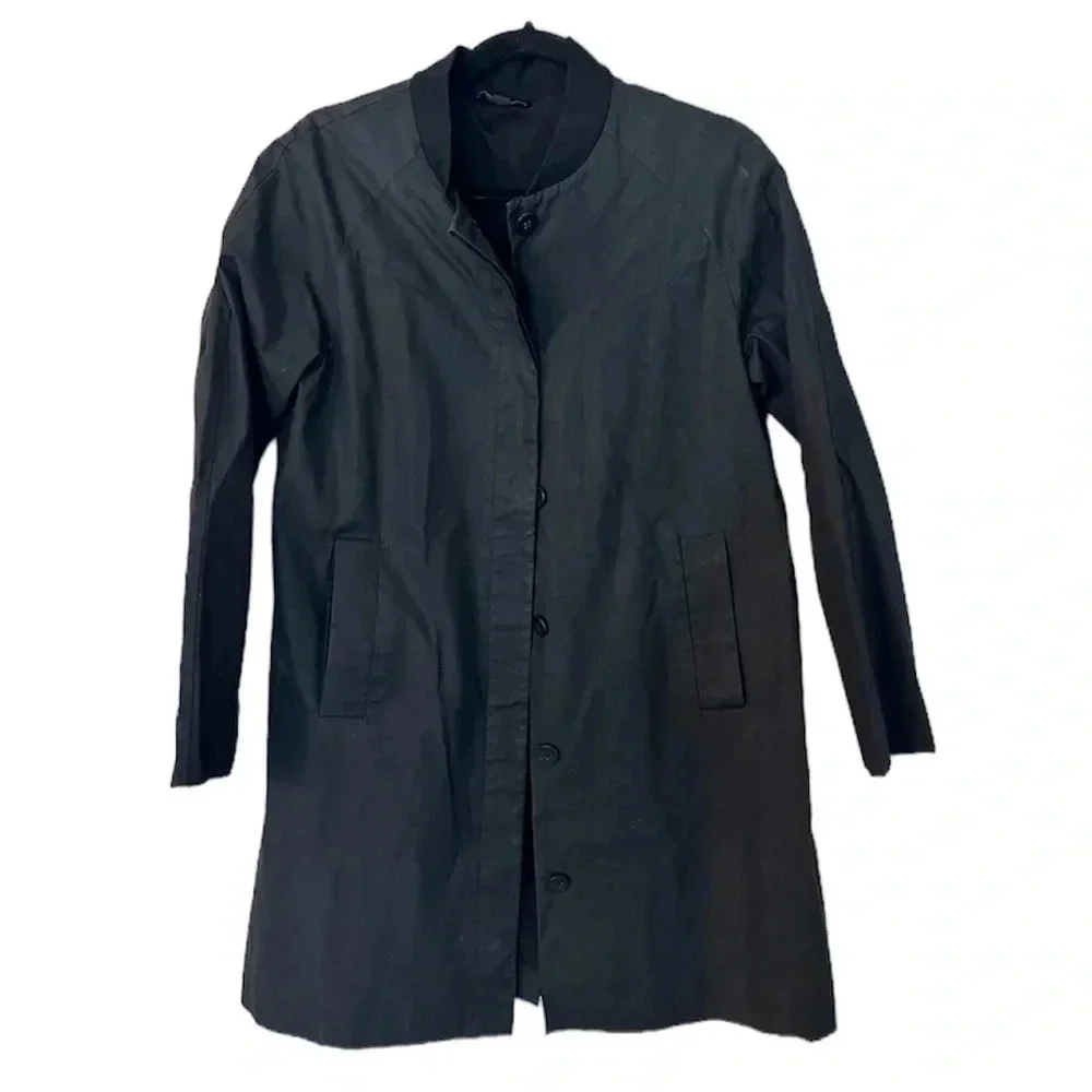 COS Women's Long Sleeve Black Round Neck Cotton/Polyester Jacket Size EU 36 GUC